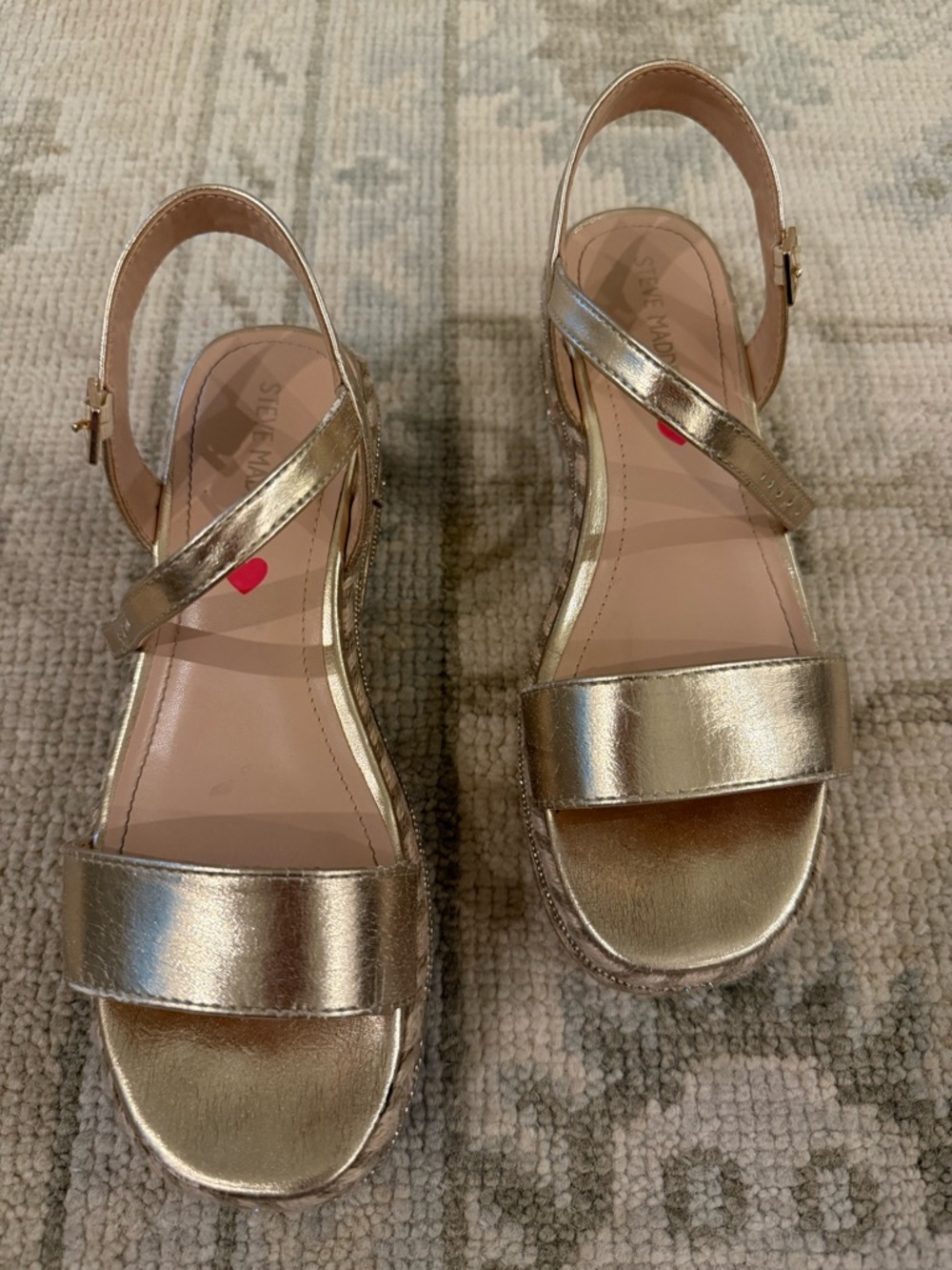 Steve Madden girl JShayla Metallic Gold Platform Sandals